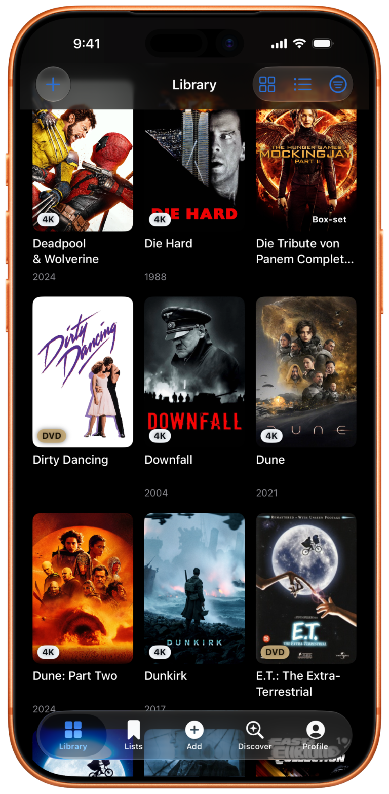 DiscVault library on iPhone
